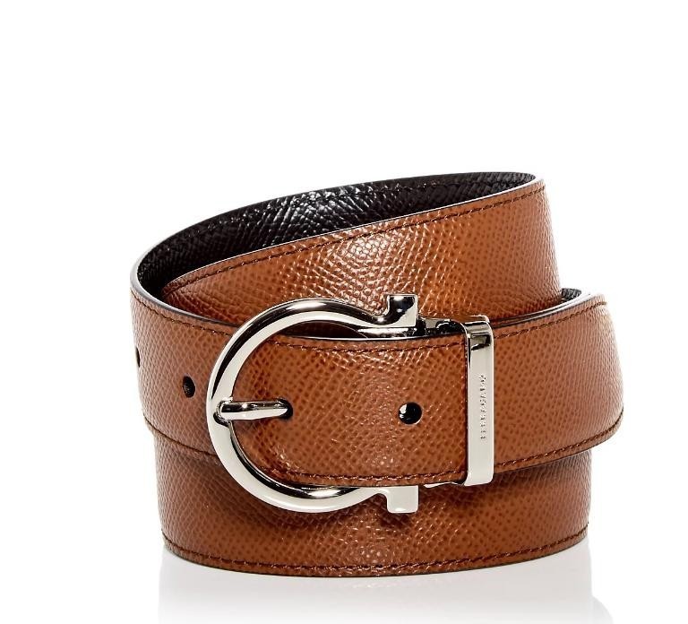SALVATORE FERRAGAMO TAN & BLACK REVERSIBLE MENS BELT
