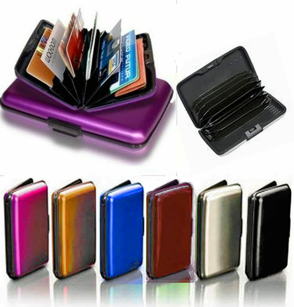 Aluminum Aluma Hard Case Credit Cards Wallet Women Metal Pocket Case USA STOCK