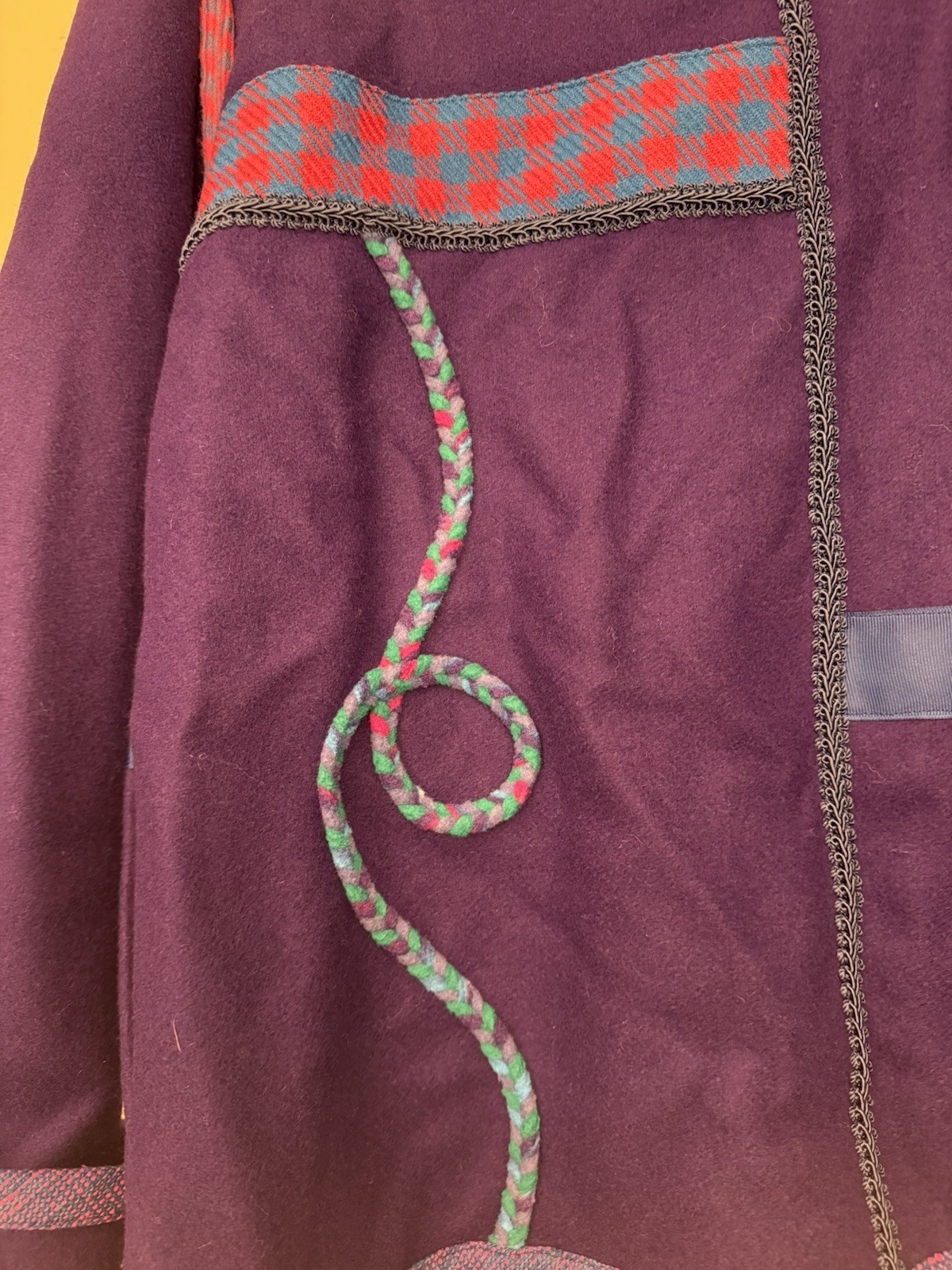 Unique vintage purple jacket with appliqués, A Treasure Forever by Linda Pool