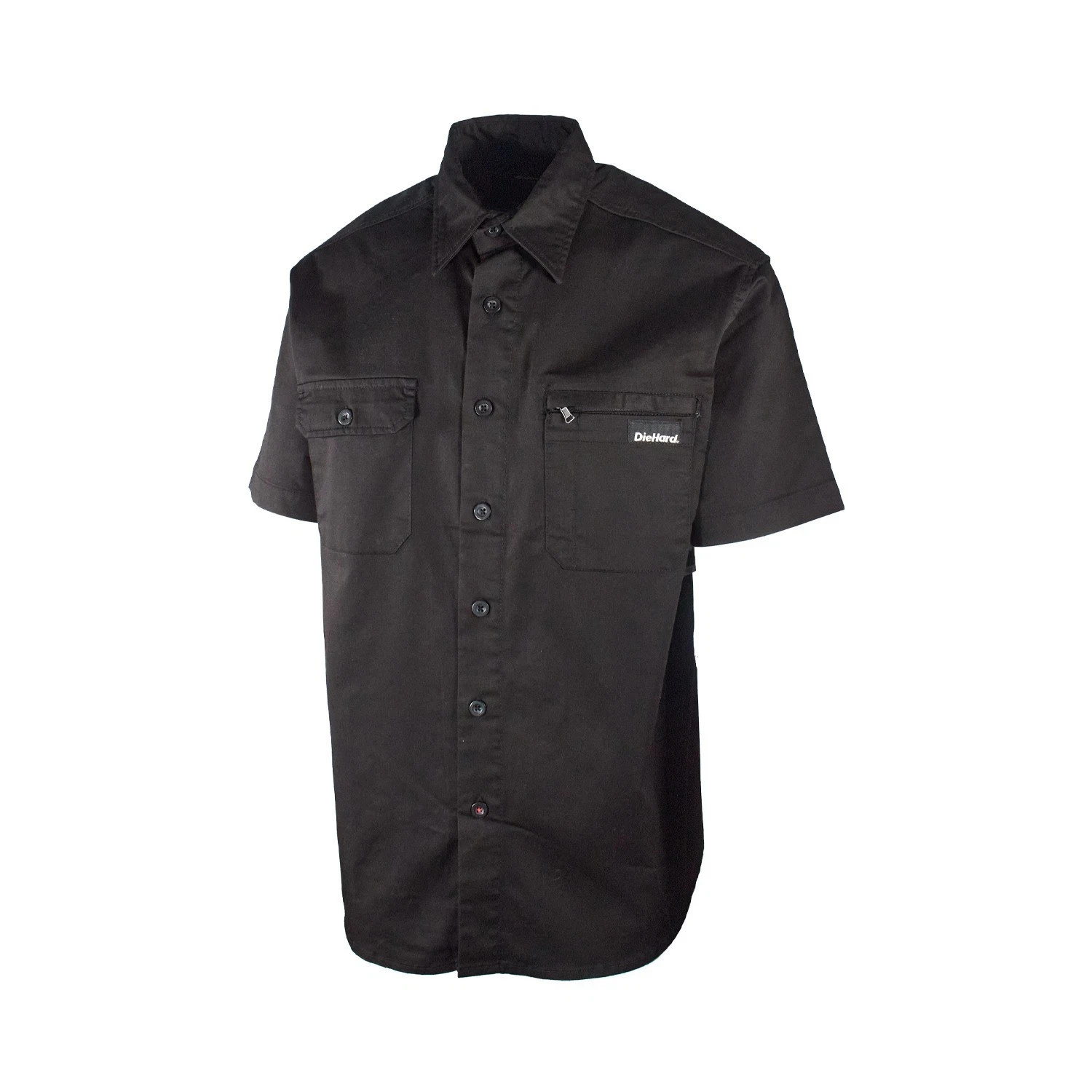 DieHard Men’s Black Onyx Shirt Work Twill Resists Short Sleeve – 2 PACK