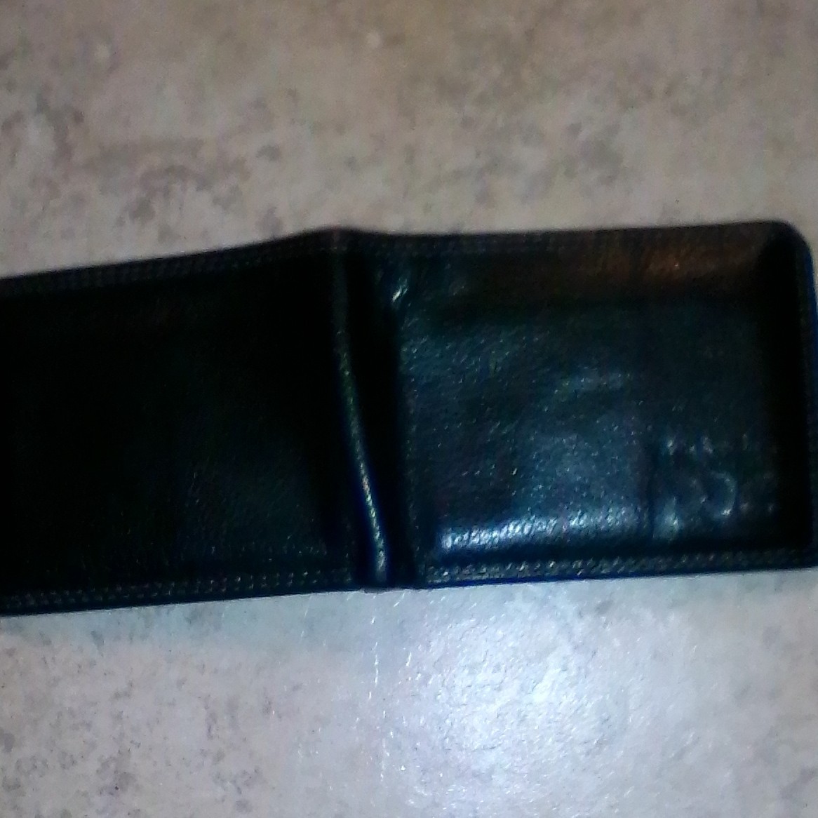 Men’s Solid Bifold Wallet Black with Tan Interior, Logo Accent, Credit Card
