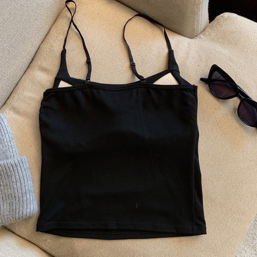 Women’s 90% Nylon 10% Spandex Sleeveless Tank Top Camisole Vest with Chest Pad