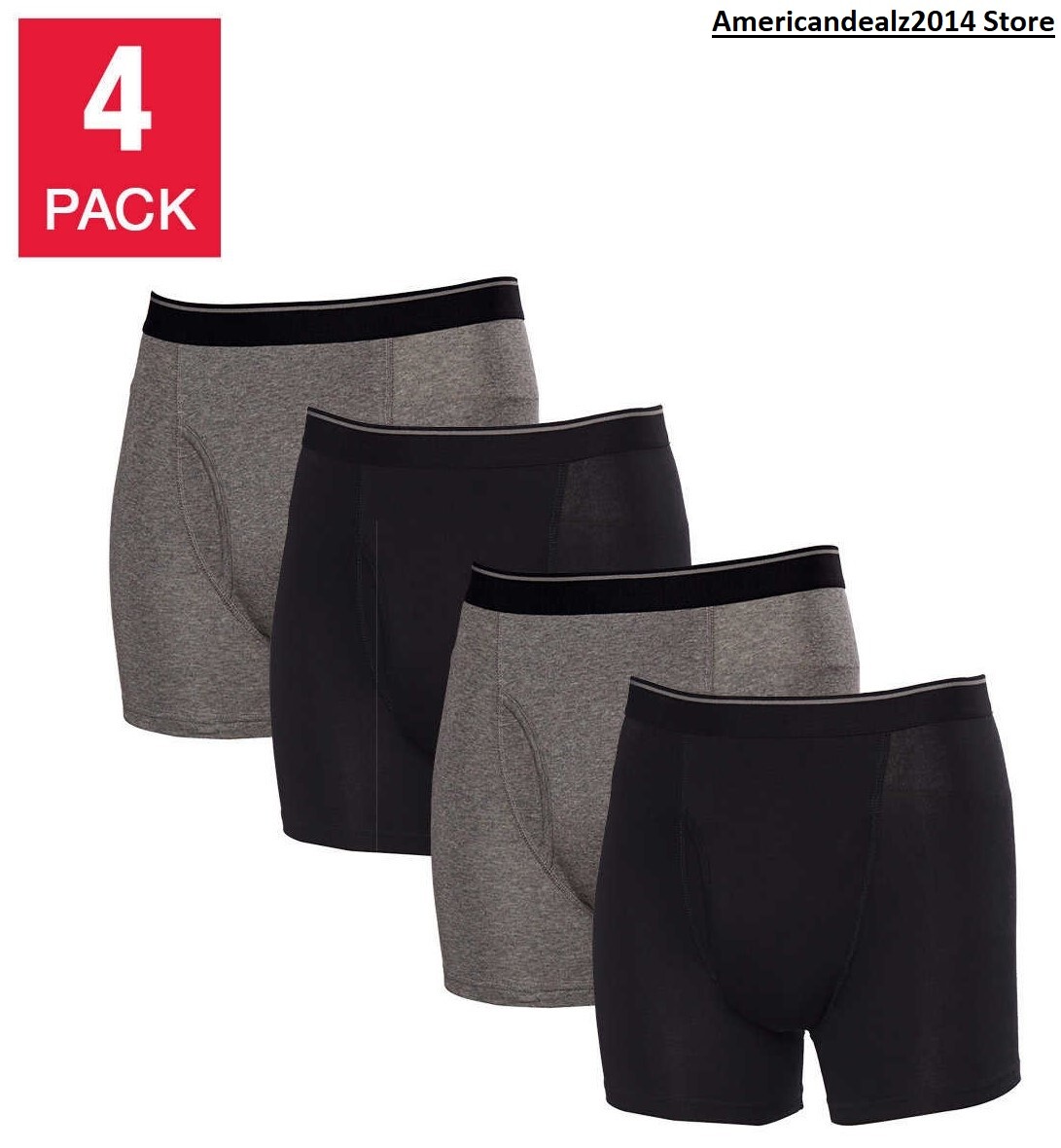 Kirkland Signature Men’s Boxer Briefs Underwear 4 Pack Select Color Size