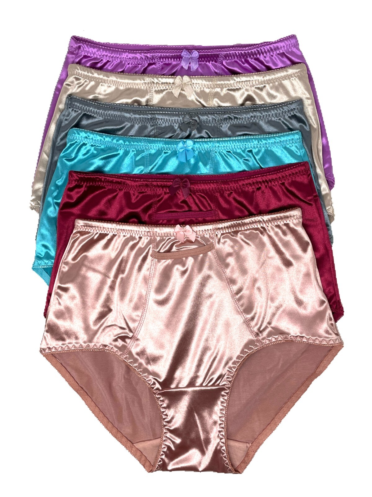 3/6 PRETTY SATIN Briefs Style PANTIES Womens Underwear #3125N Ella S M L XL