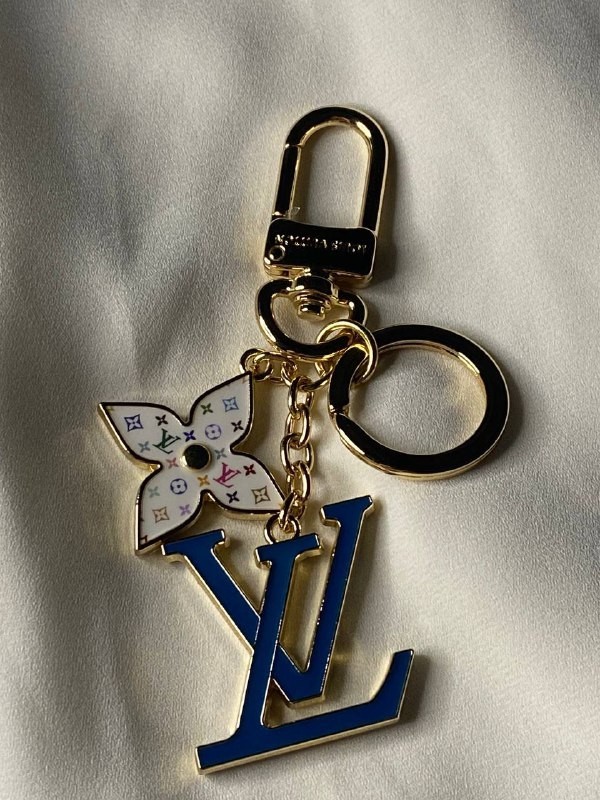 LOUIS VUITTON Blue LV Monogram Bag Charm Keychain 11cm
