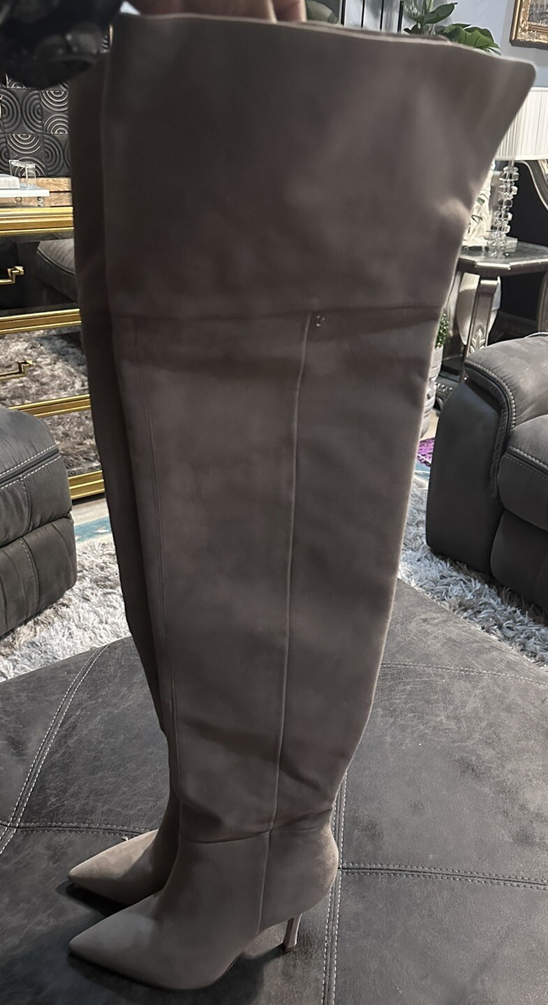 larroude boots Kate Sz 8.5m Super High Thigh High Boots Dark Sand Color