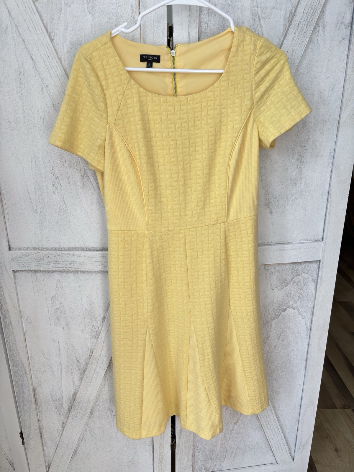 Talbots Fit & Flare Dress Women’s Size 6P Yellow Spring Cottagecore Fairycore