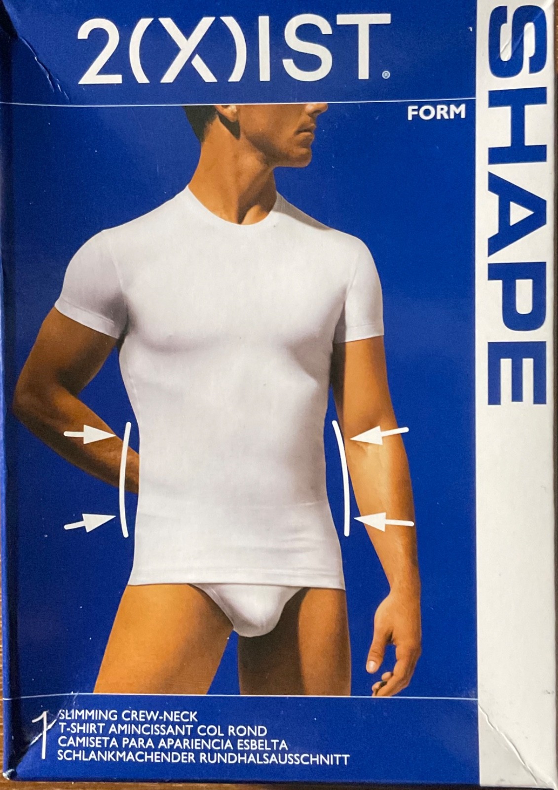 2(X)ist Shape Slimming Crew-Neck T-Shirt White Large Size New in Box!
