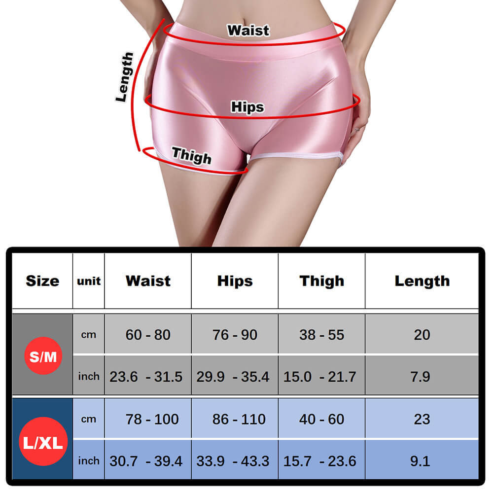 3pcs Women Oil Shiny Glossy Fitness Sports Shorts Underwear Boxer Shorts Panties