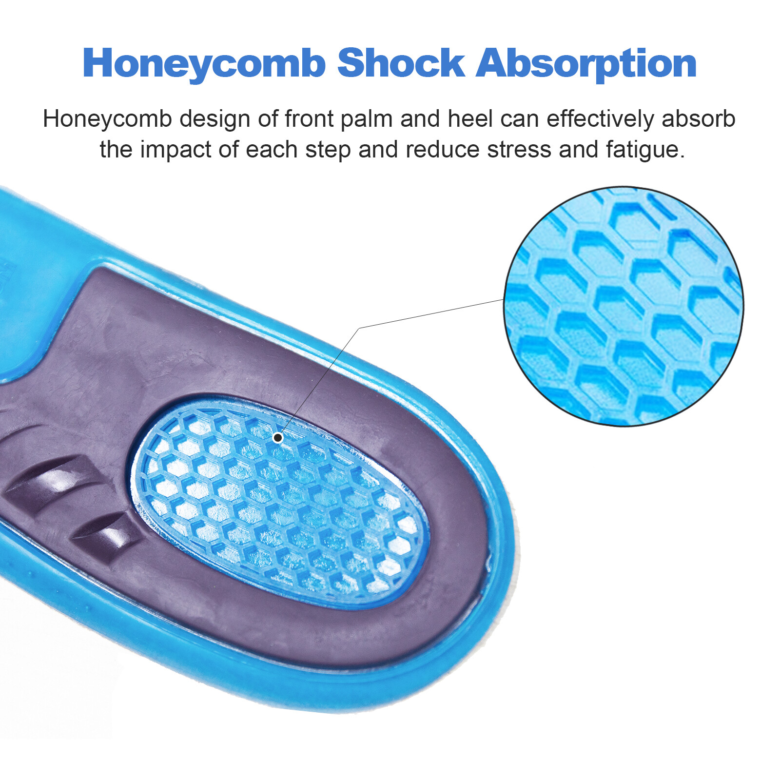Men Women Silicone Gel Insoles Shock Pads Arch Support Orthopedic Shoe Inserts
