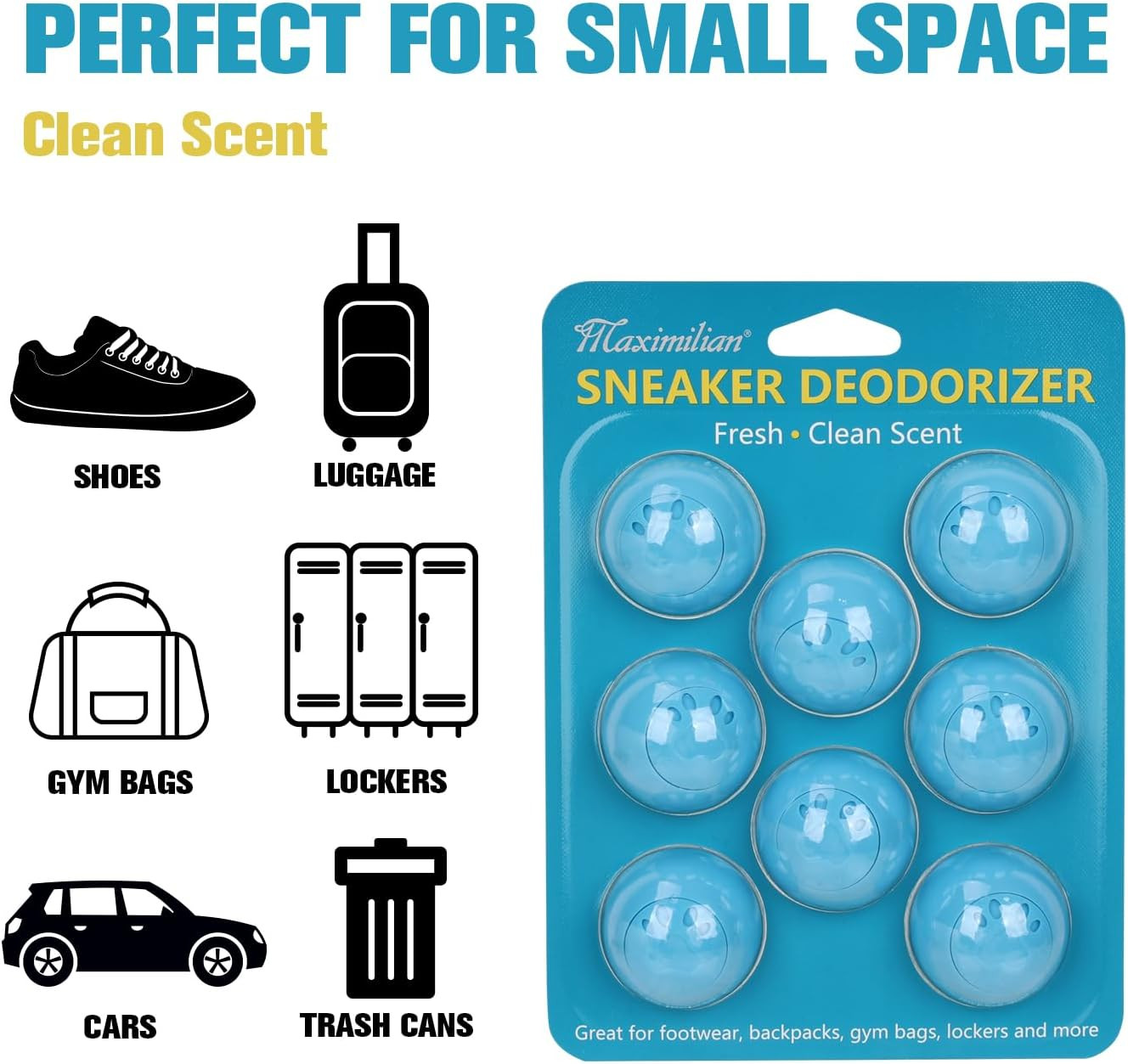 Shoe Deodorizer Balls 8Pcs Professional Shoe Fresheners Balls Foot Odor Eliminat