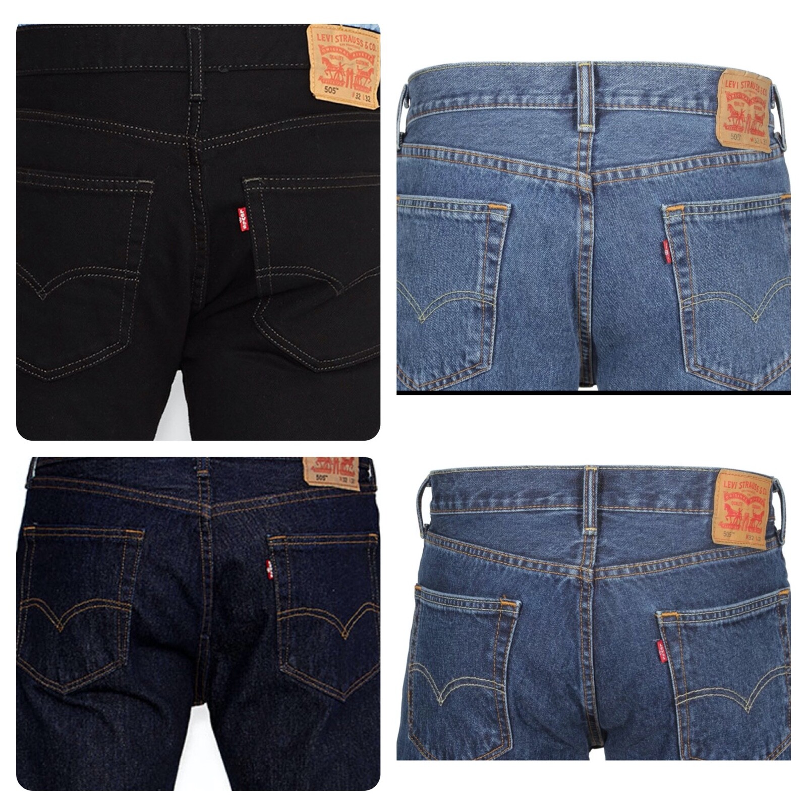 Levis 505 Jeans New Mens Regular Fit Straight Leg New