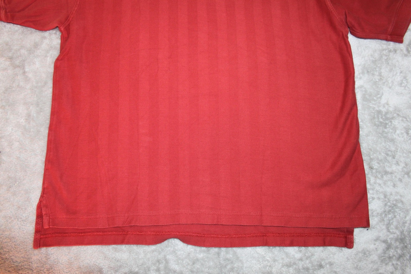 Pendleton Polo Shirt Mens L Red 100% Cotton Herringbone Breathable Easy Care