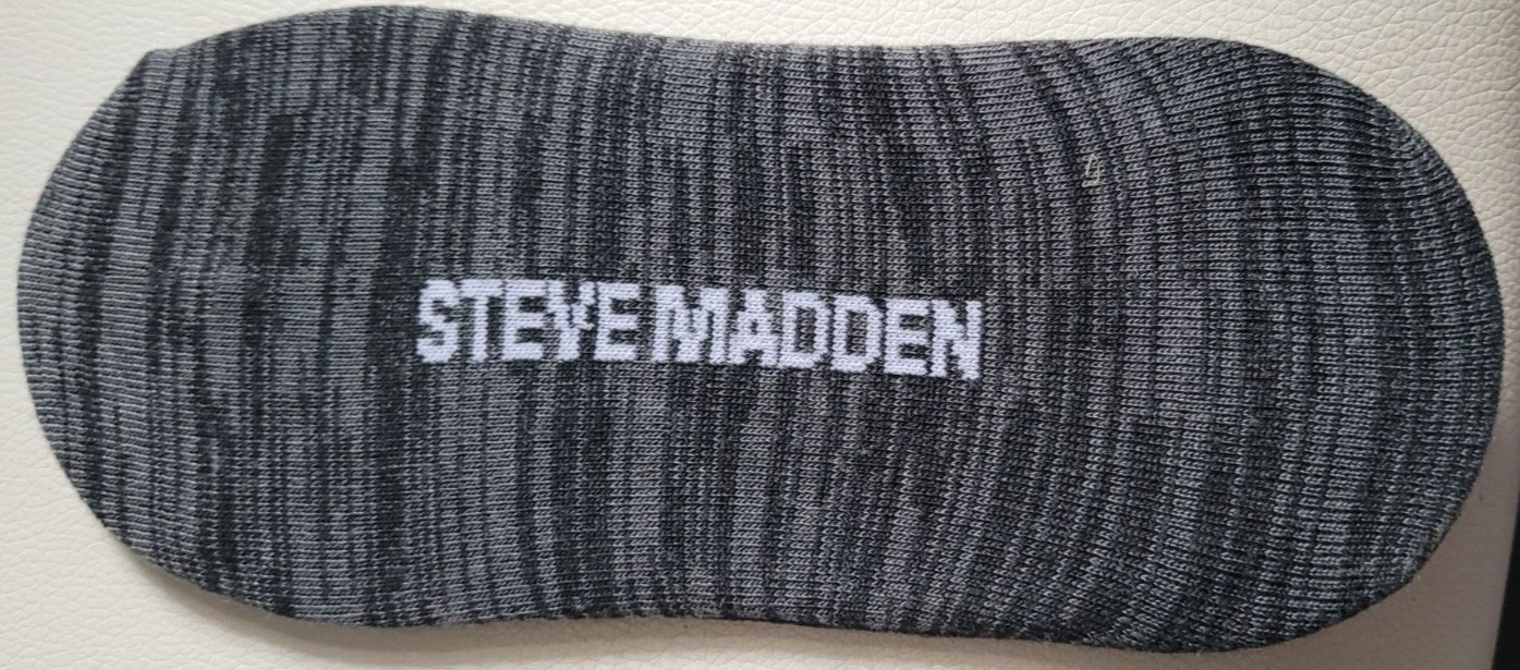 New Women’s Steve Madden Socks No Show Low Socks Grey Black Striped 8.5 Inches