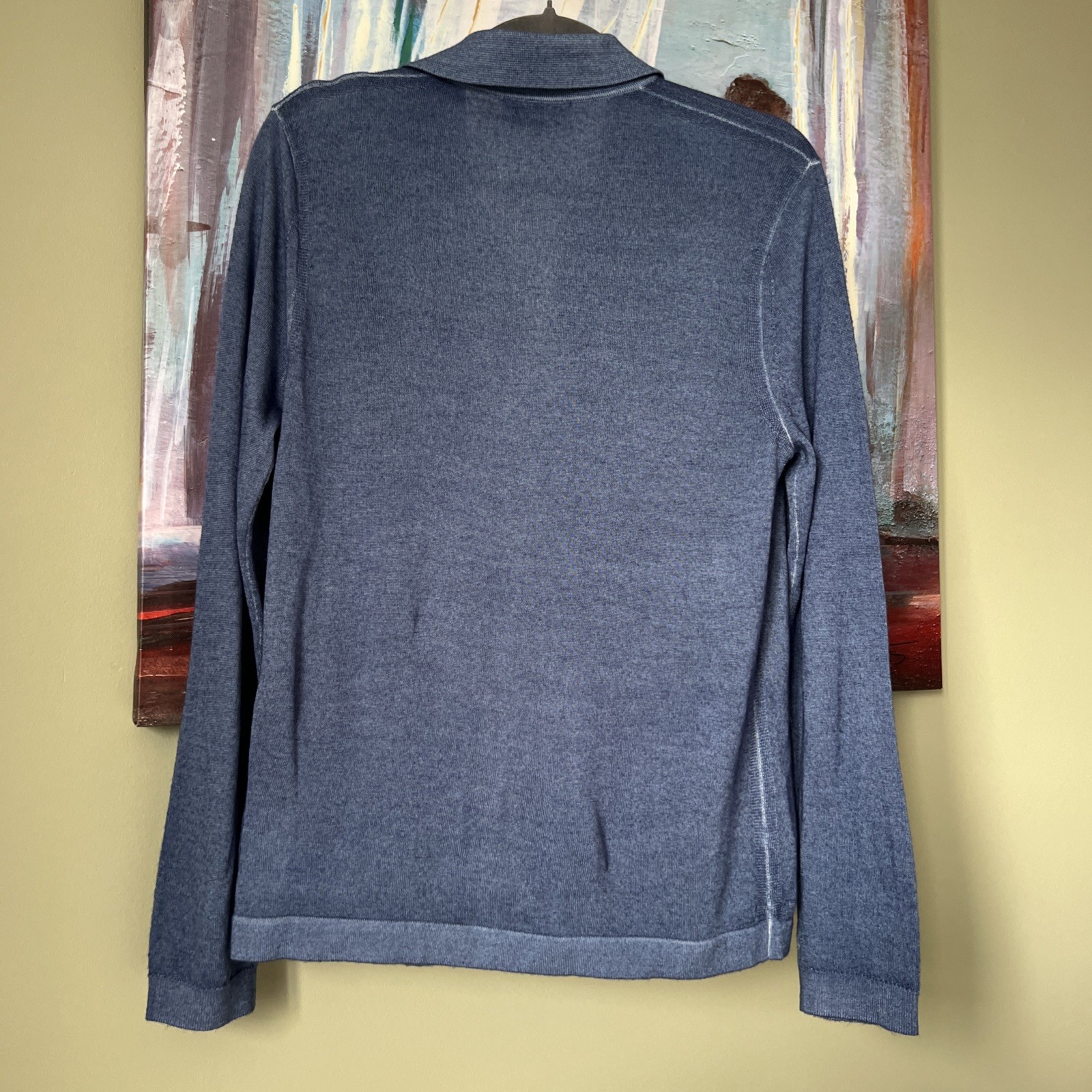 Tiger of Sweden 1903 Sz S Men 100% Wool Blue Cardigan Buttons Sweater VERY GOOD
