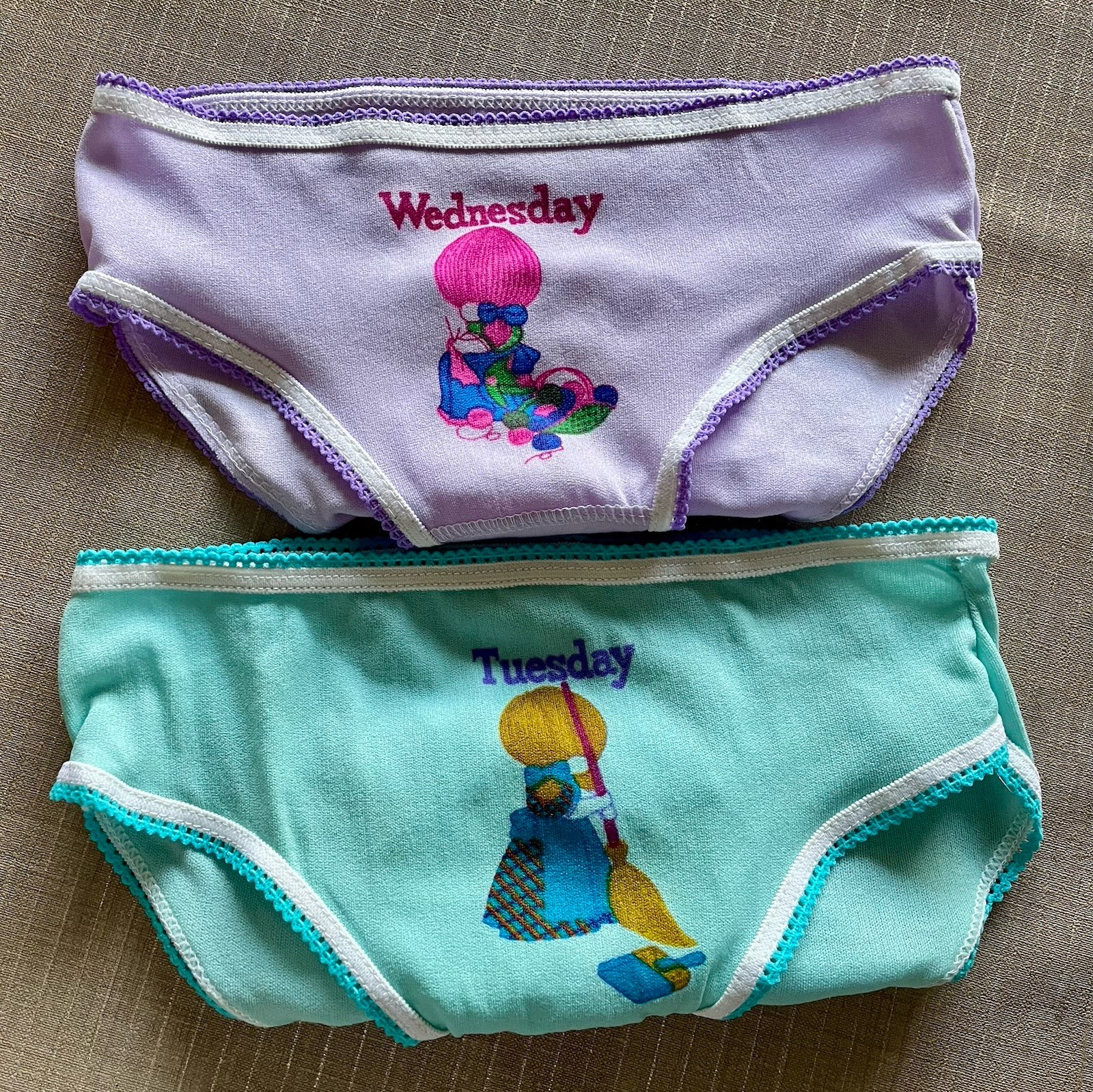 Vintage 60s Rare 7 Days of the Week Underwear / Panties Set