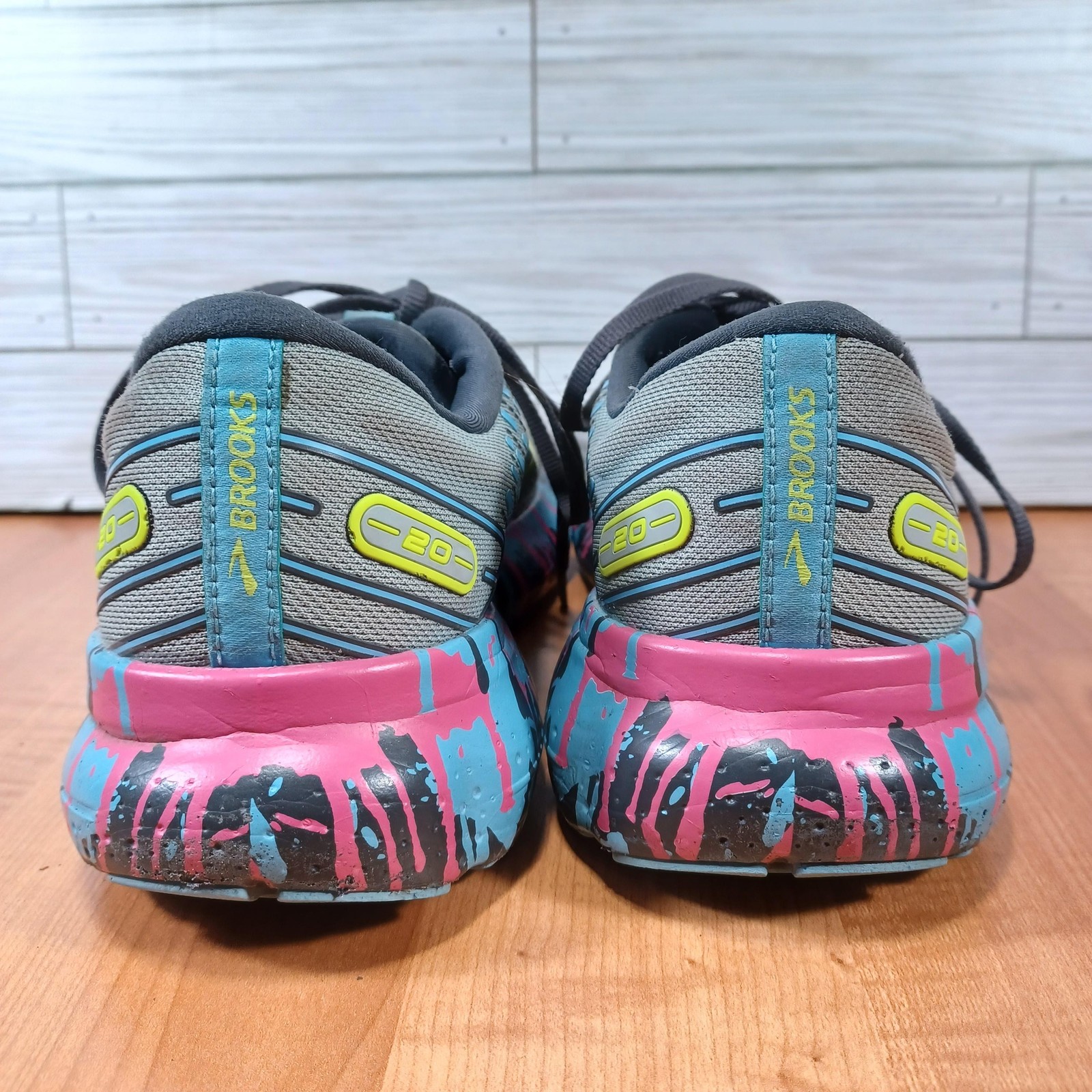 Brooks Glycerin 20 Shoes Womens 11B Paint Drip Jadeite Alaskan Blue 1203691B492