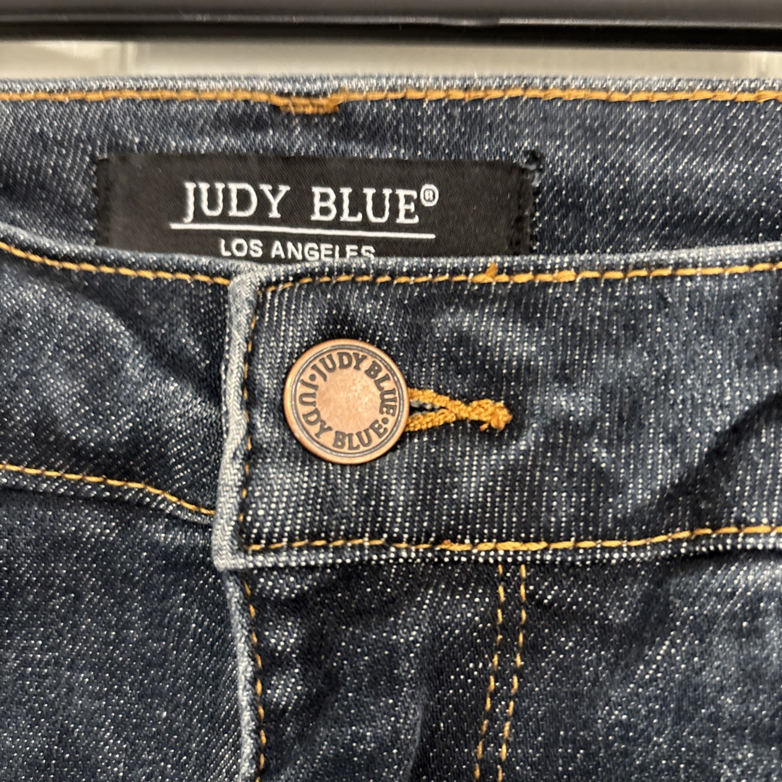 Judy Blue Distressed Jeans Women’s Blue Denim Dark Wash Wide Leg Pockets 7 / 28