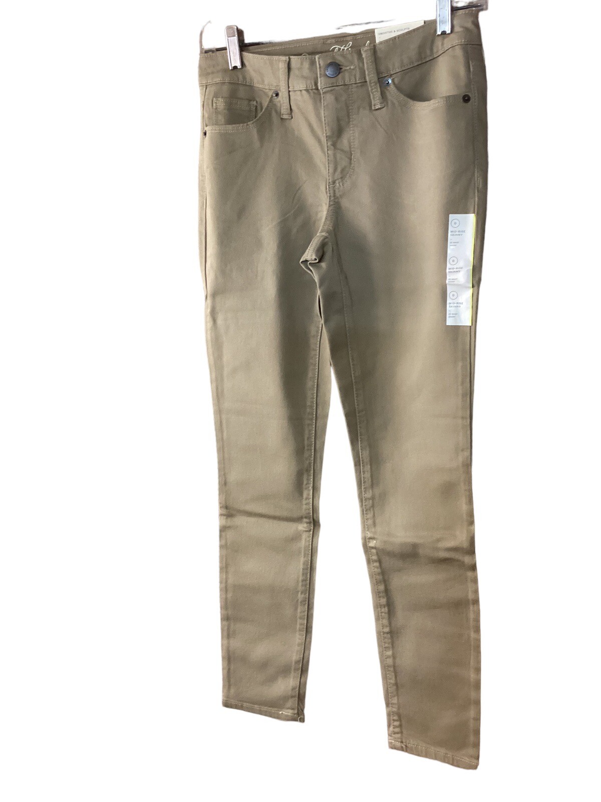 Mid-Rise Skinny Jeans Tan Khaki Pants Women’s Size 0 Universal Thread 💥NWT