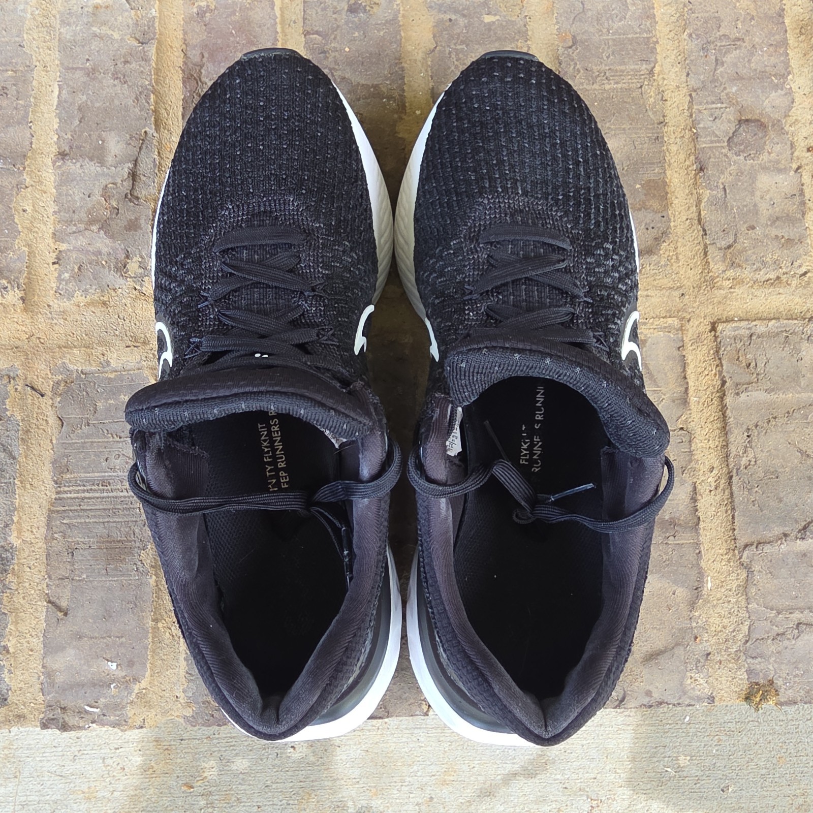 Nike Men’s React Infinity Run Flyknit 3 Black/White Running Shoes Size 12