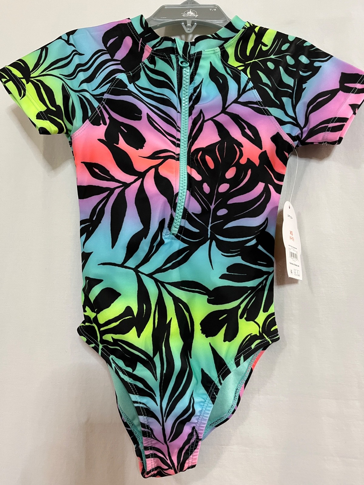 New Wonder Nation Tropical Rash Guard 1pc Girls Short Sleeve UPF 50+ Many Sizes