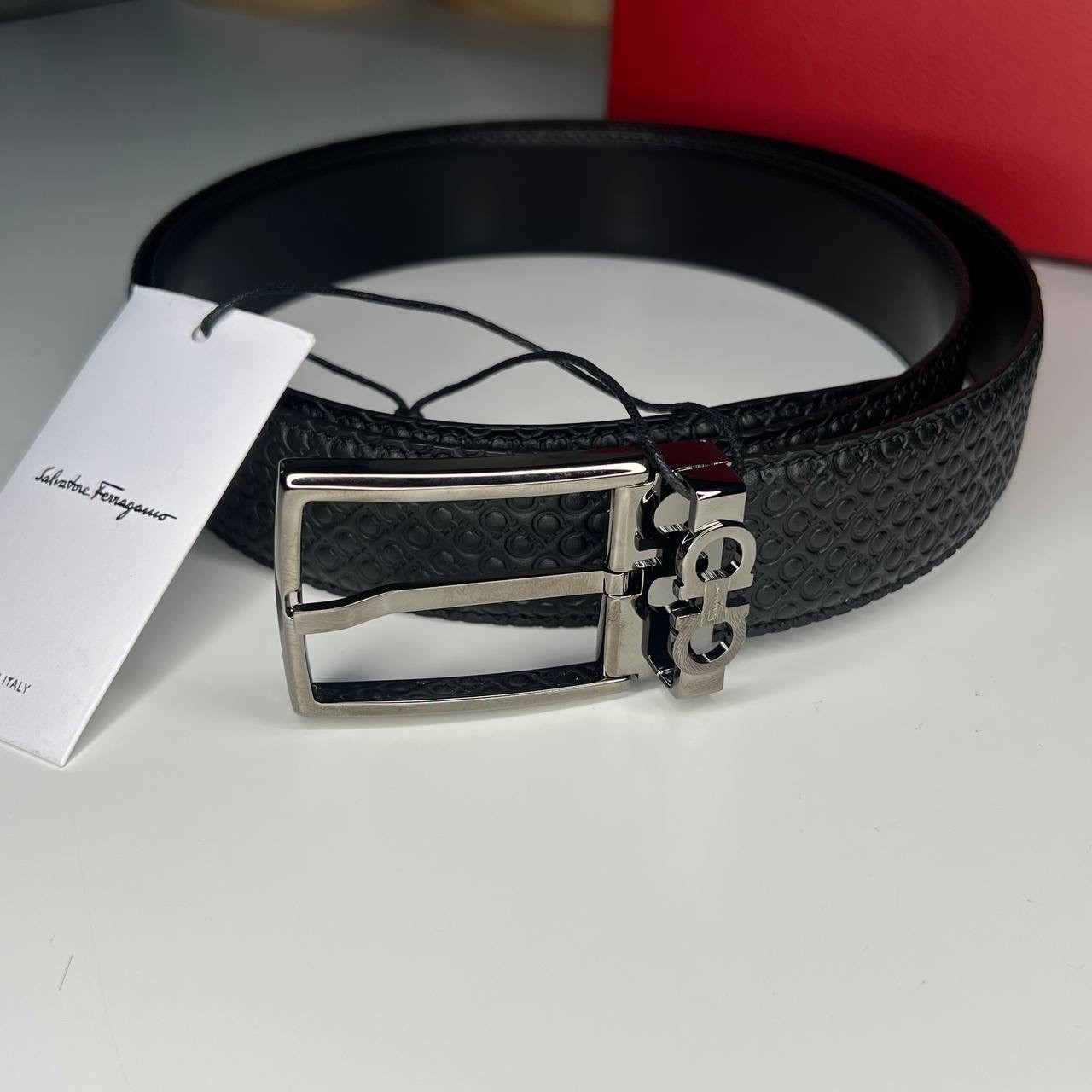 Reversible Black Leather Salvatore Ferragamo Mens Belt