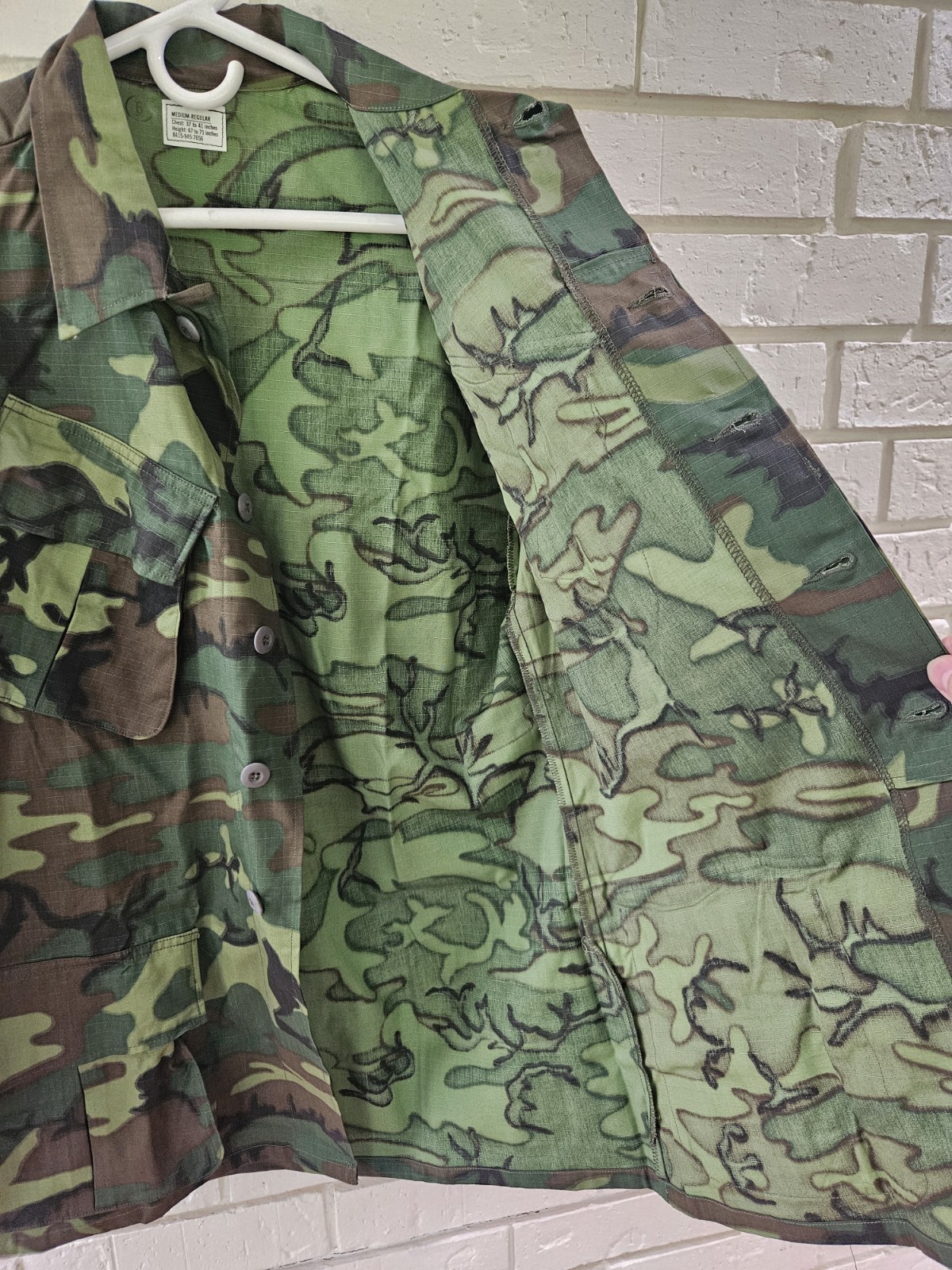Vtg Vietnam Era ERDL Jungle Jacket Fatigue Poplin Med-Reg/ Mint-New Old Stock