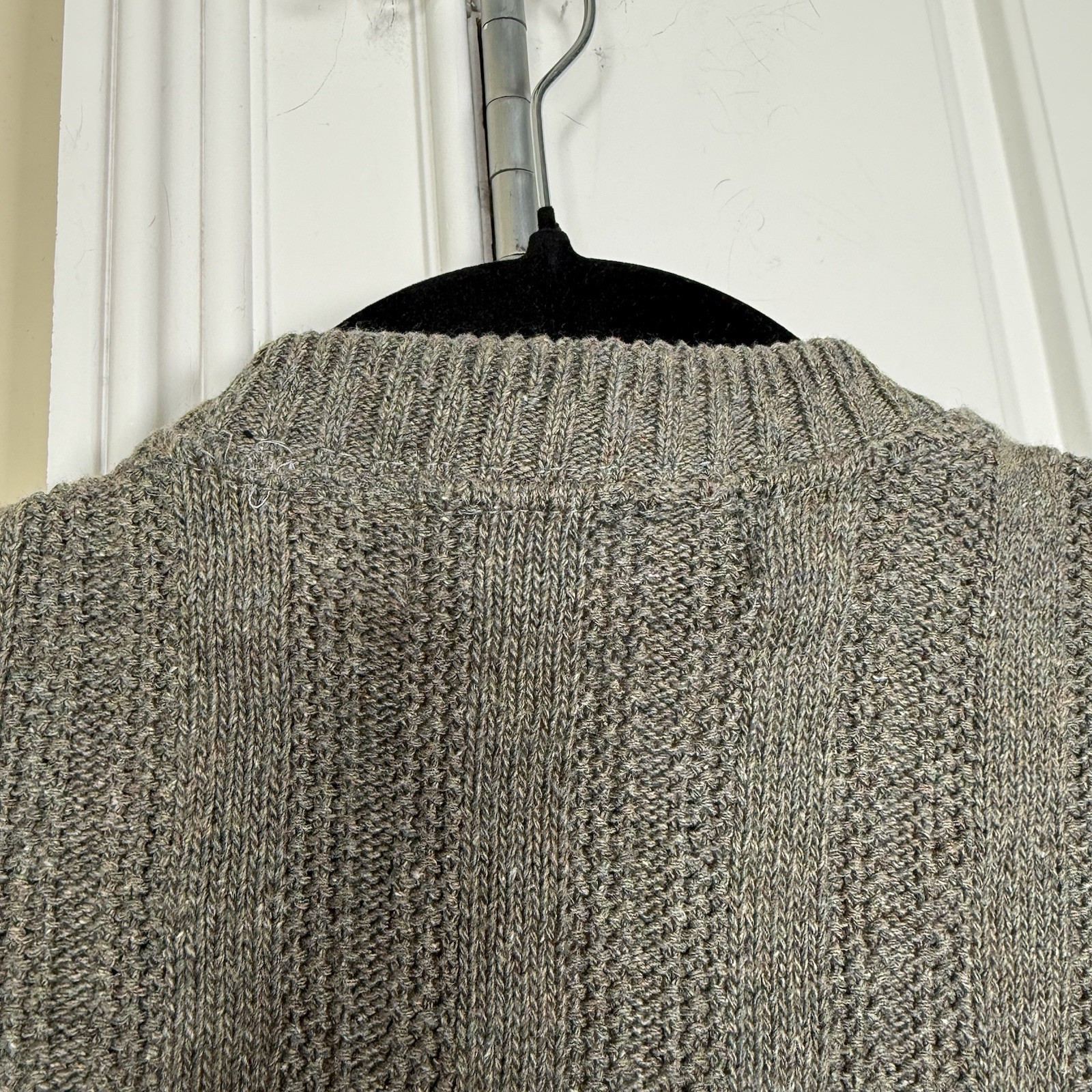 Vintage David Taylor Fisherman Sweater Men’s Medium Beige Chunky Cable Knit USA