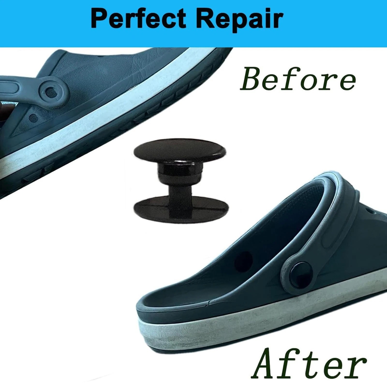 Croc Rivets Replacement, Croc Buttons Strap Repair Rivets for Croc Styled Shoes