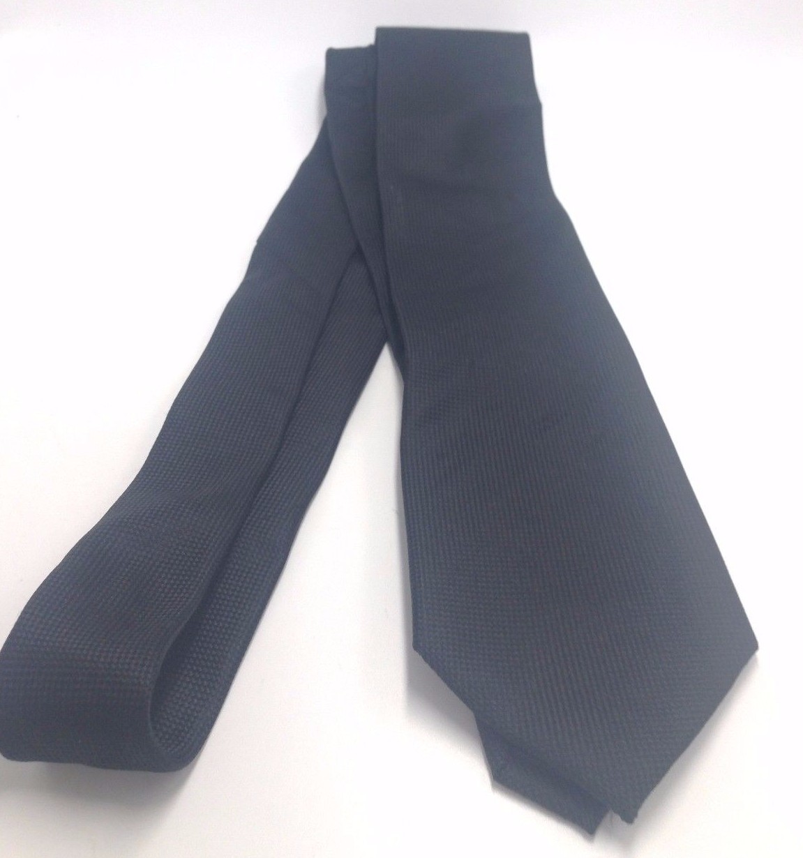 $125 Countess Mara Mens Solid Black Classic Neck Tie Skinny Slim Necktie 58×3.25