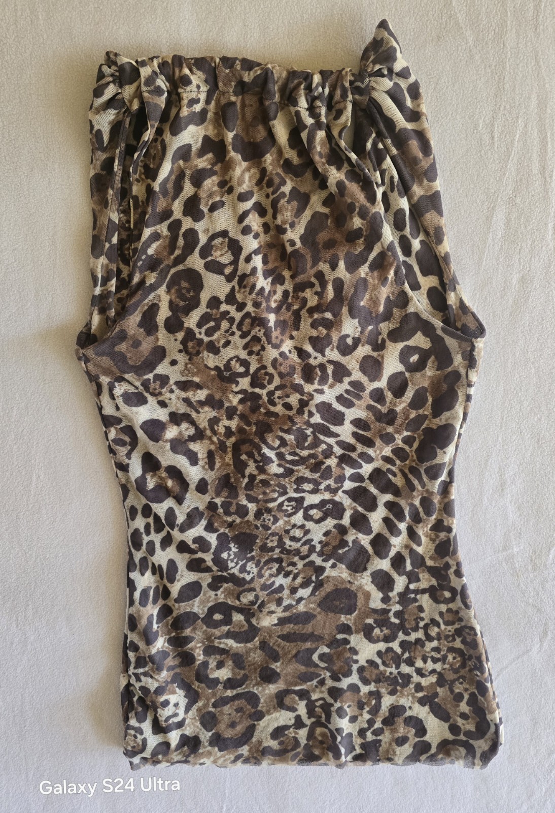 Vintage Y2K Sweet Pea by Stacy Frati Animal Print Nylon Mesh Sleeveless Top M