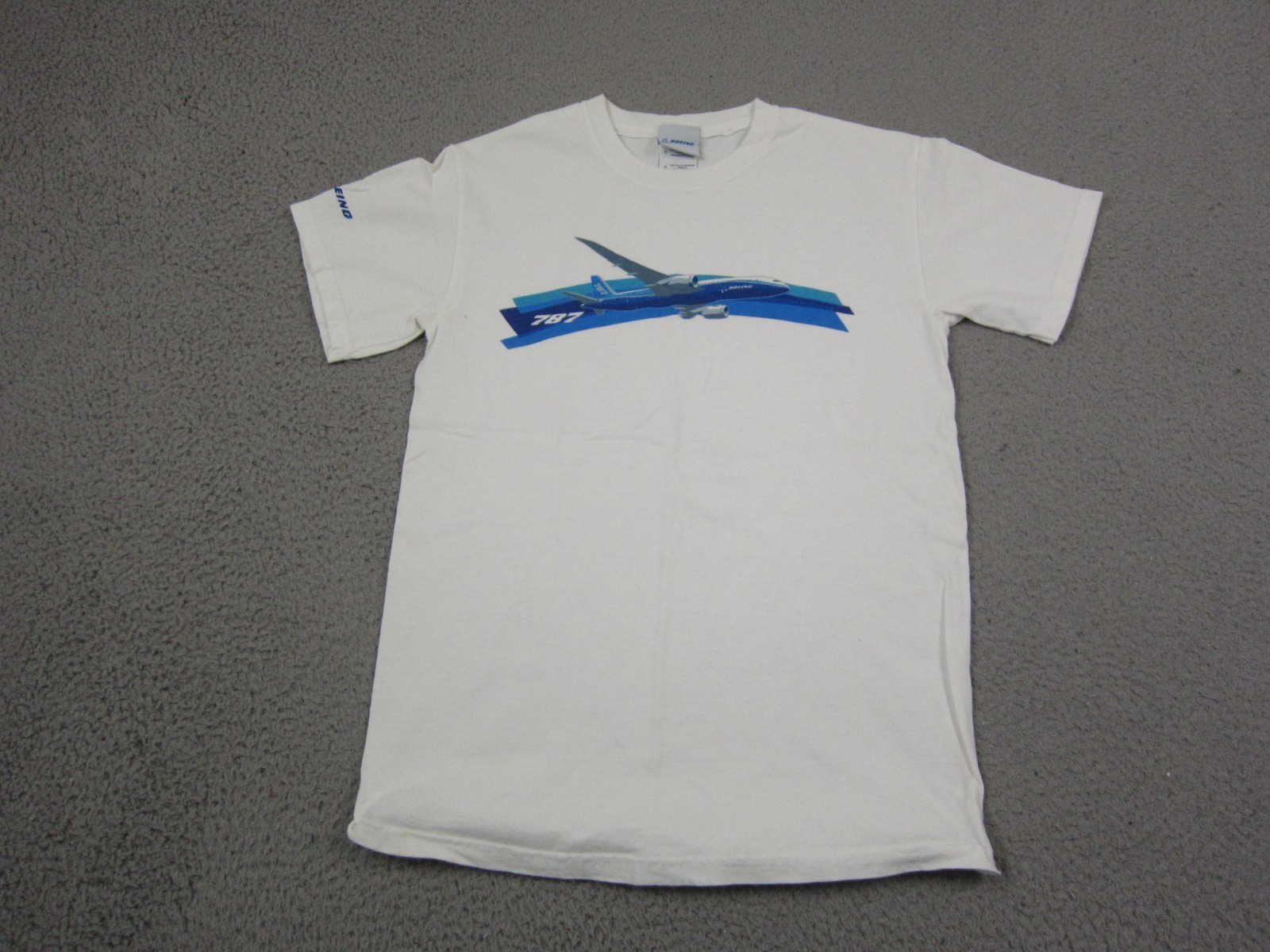 Vintage Boeing Shirt Adult Small White Airplane Aviation Mens 787 Dreamliner 90s