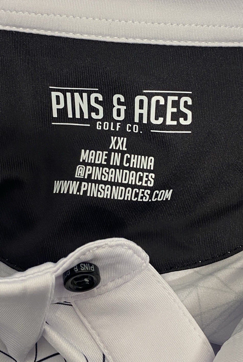Pins Aces Men’s Black White Polo Shirt Golf Performance Size XXL 2XL