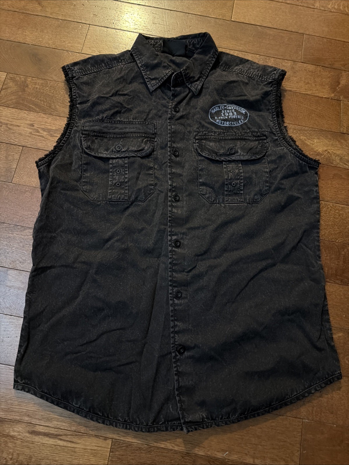 Harley Davidson Men’s Dark Grey Sleeveless Shirt Since 1903 Large