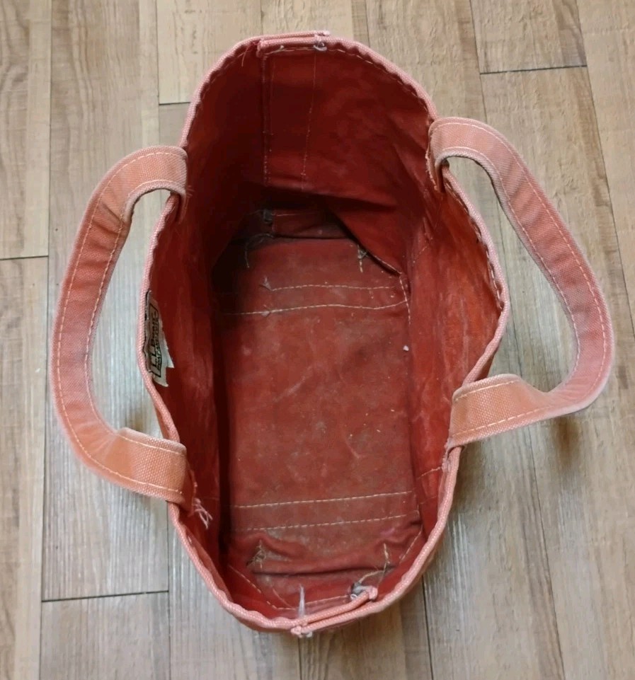 L.L.Bean Boat and Tote Open Top Vintage Made In USA Heavy Cotton Red/Brown