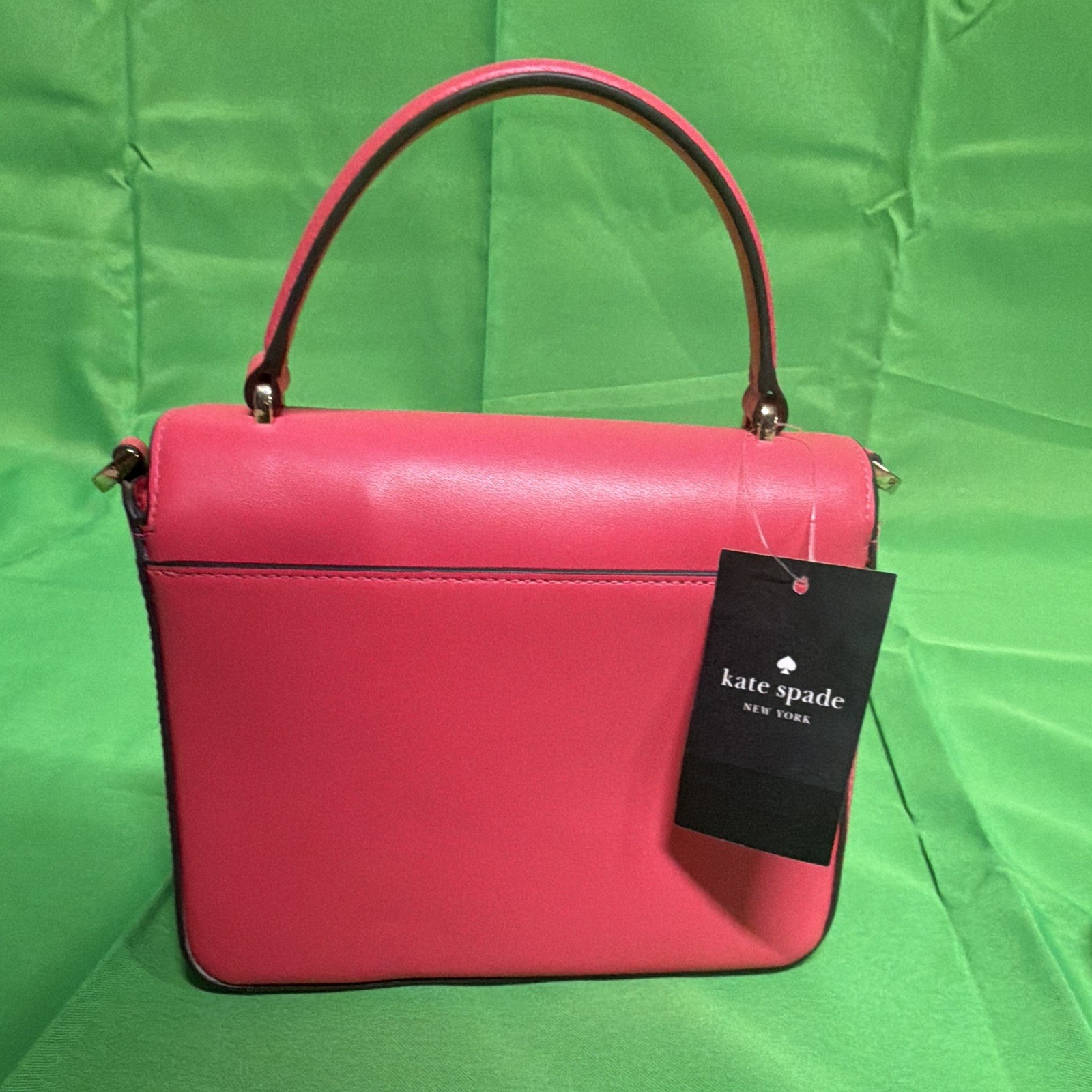 kate spade new york Pink Small Satchel Top Handle Crossbody Flap Gold Hardware