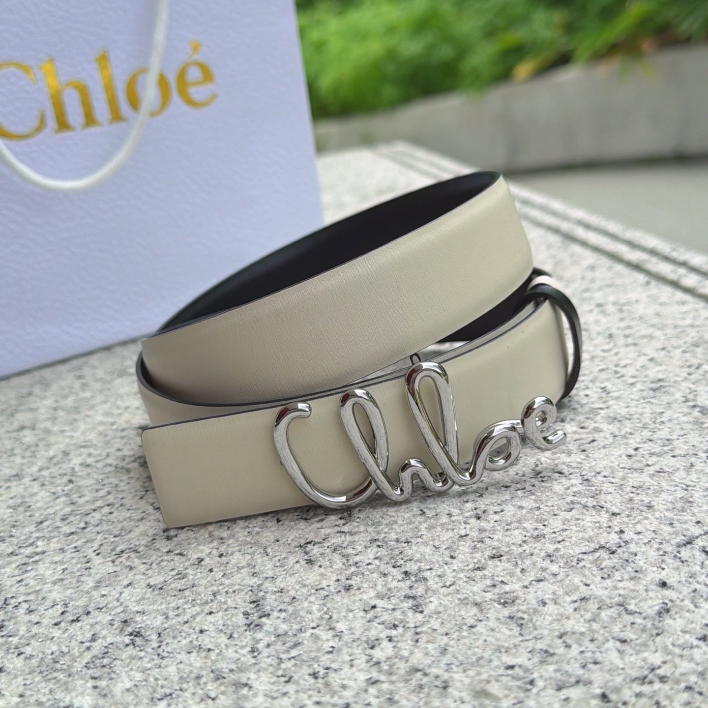 Chloe Beige leather belt