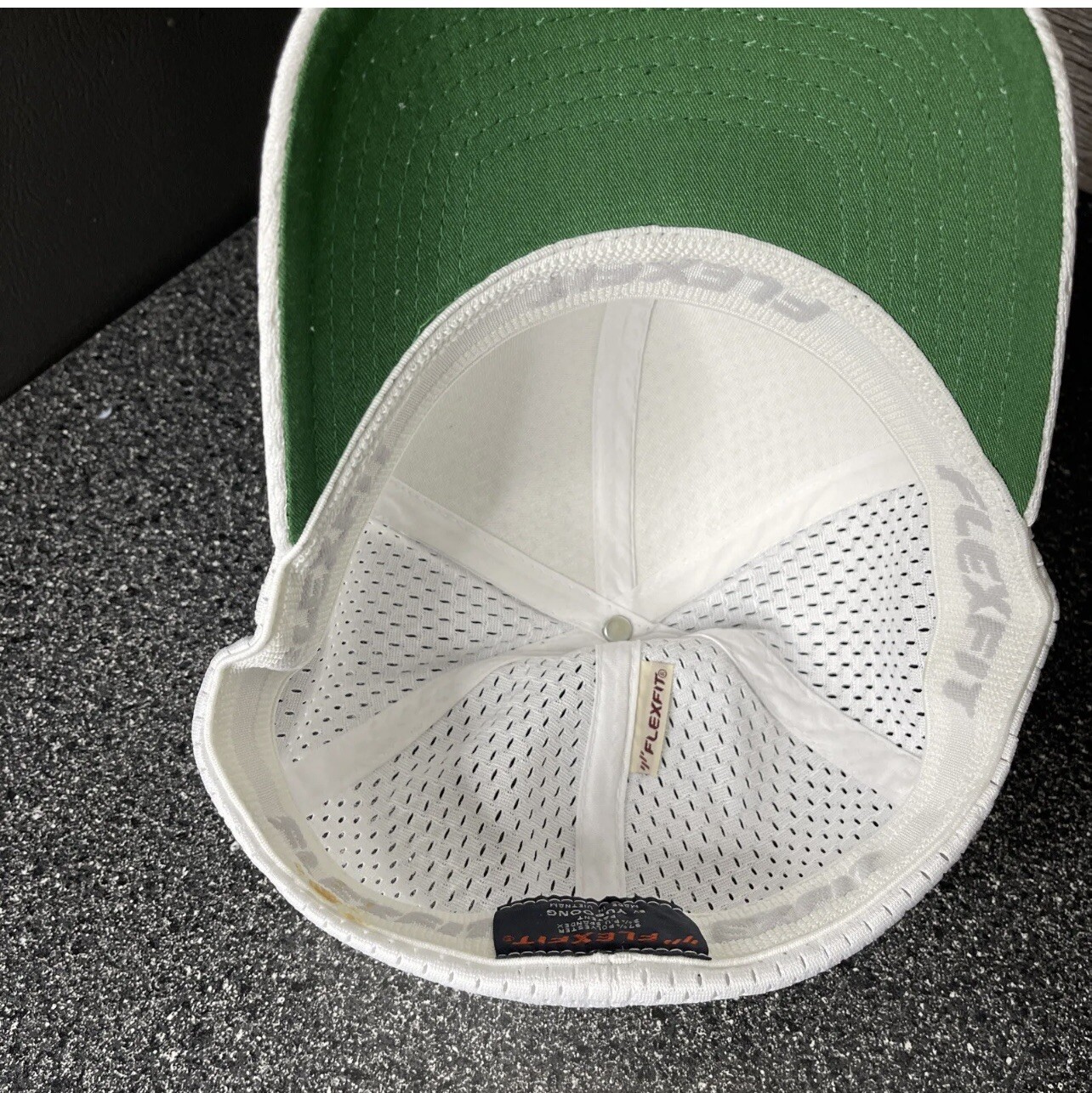 Flexfit Ultra Fibre Baseball Hat Fitted Air Mesh White Flex Fit Blank Cap S/M