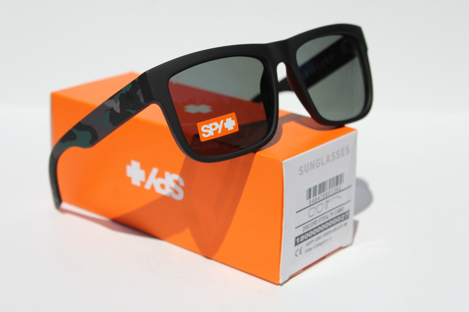 SPY OPTICS Discord Sunglasses Stealth Camo/Happy Black Spectra Mirror NEW