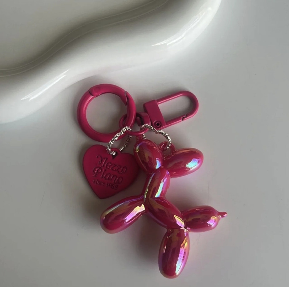 1pc Cute Jelly Balloon Dog Keychain Cartoon Pendant Unisex Key Accessory – NEW