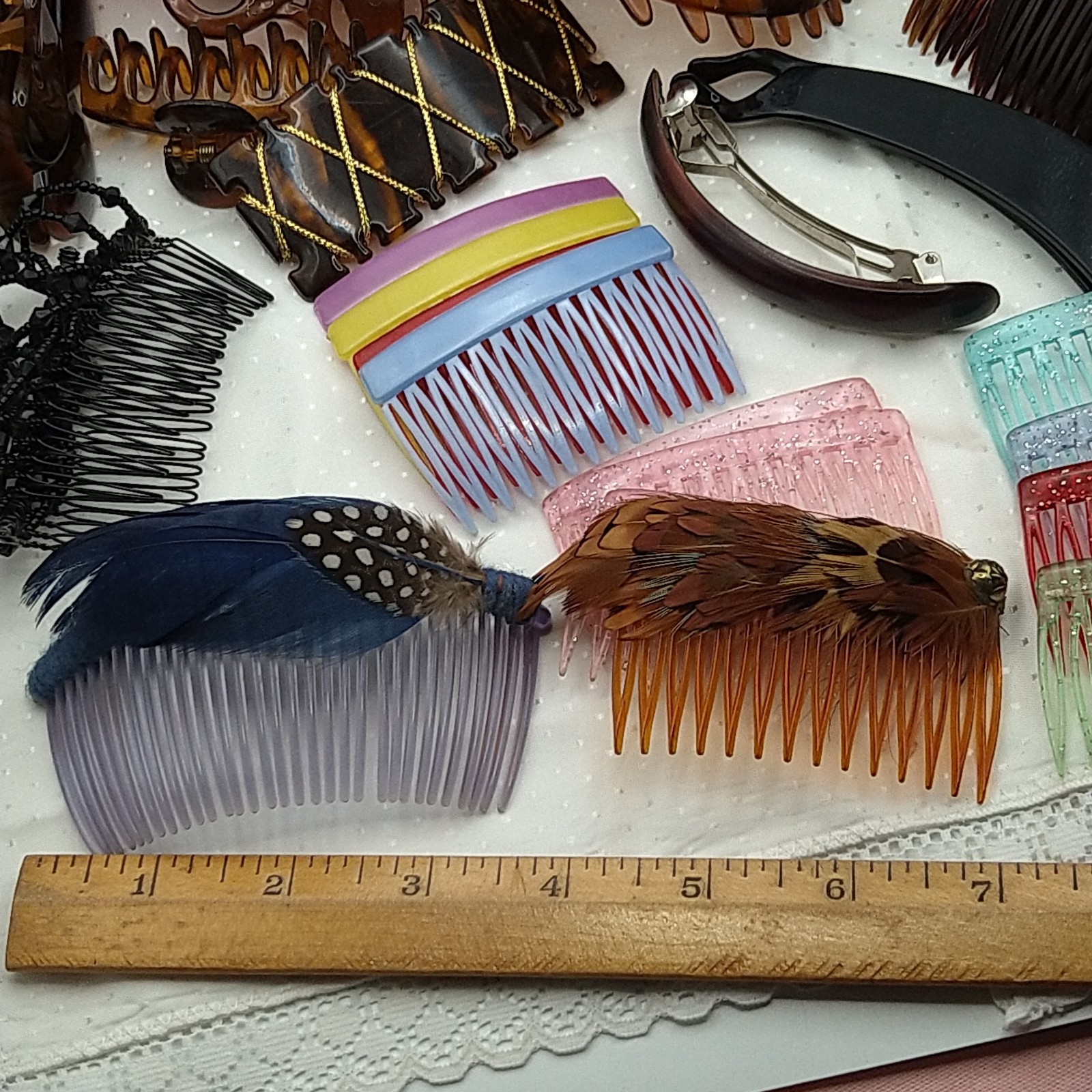 80s Hair Lot Claws Banana Clips Bun Chop Stick Barrette Side Comb Tortoise 30pcs