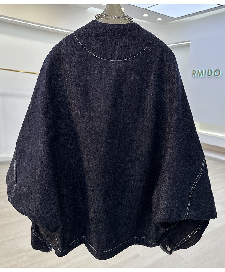Unisex Japanese Batwing Sleeves Noragi Kimono Cardigan Denim Jeans Jacket Hot