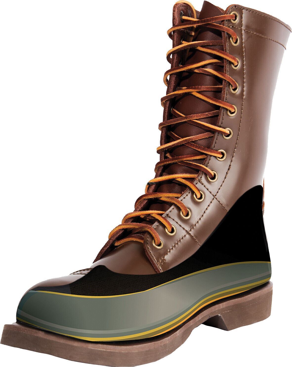 Brown Leather Military Jump Boots 10 Inches Tactical Army Lace Up Impact