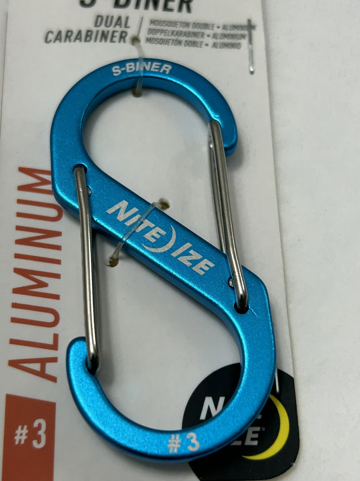 New Nite Ize S-Biner Aluminum Dual Carabiner #3 – Blue 2-PACK. (D9)