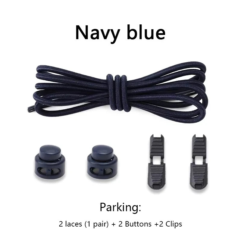 No Tie Elastic Shoelaces Lock Laces Shoe Strings Sports w/ Locking Toggle