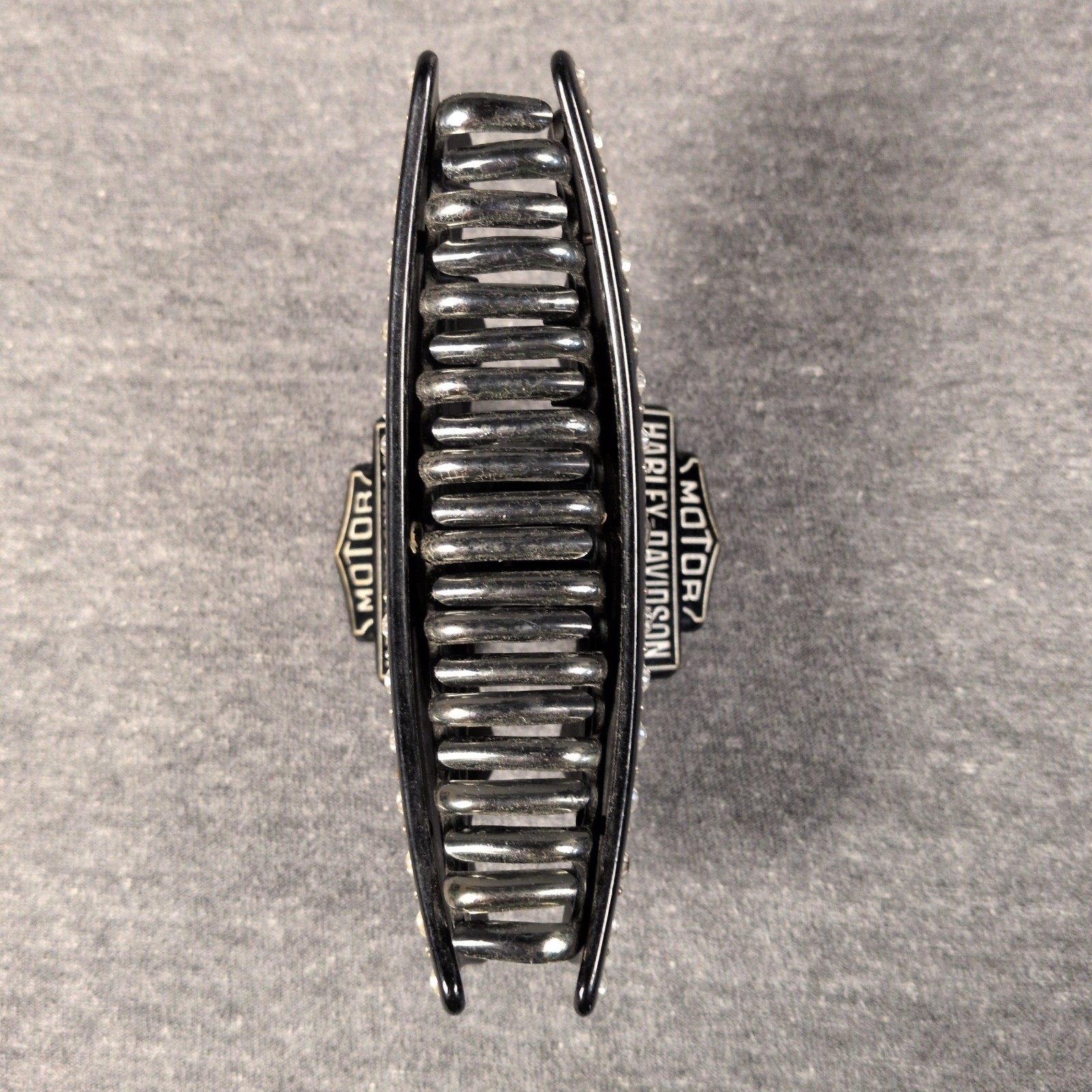 Harley Davison Claw Hair Clip Black Spider Web Rhinestone Large 5 Inch Jaw Clip