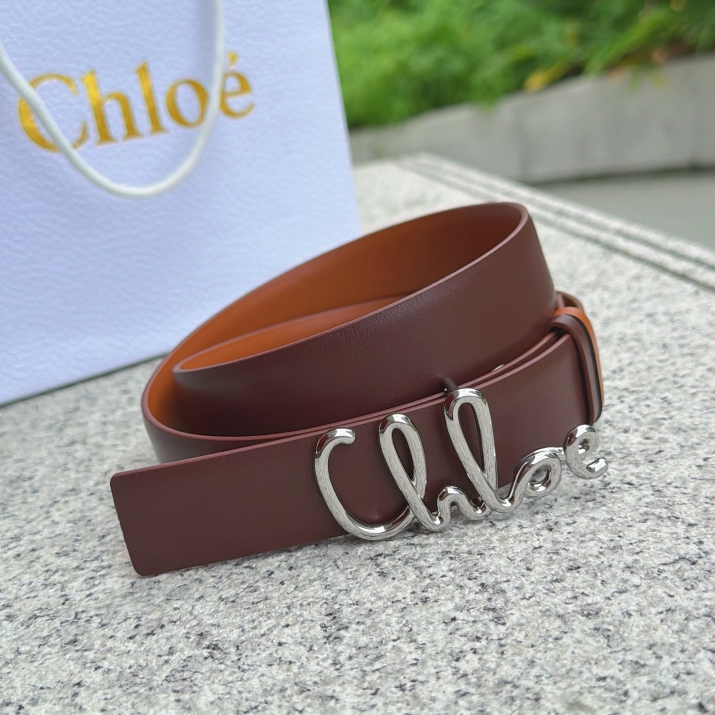 Chloe Brown leather belt