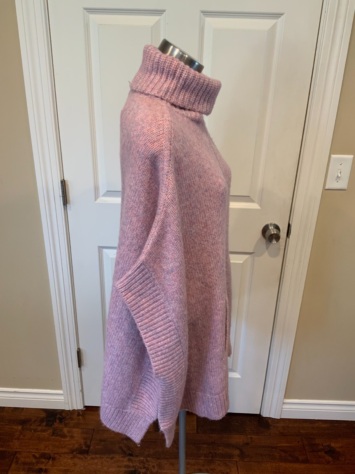 J.Crew Light Purple Wool Blend Turtleneck Poncho, Size XS/Small