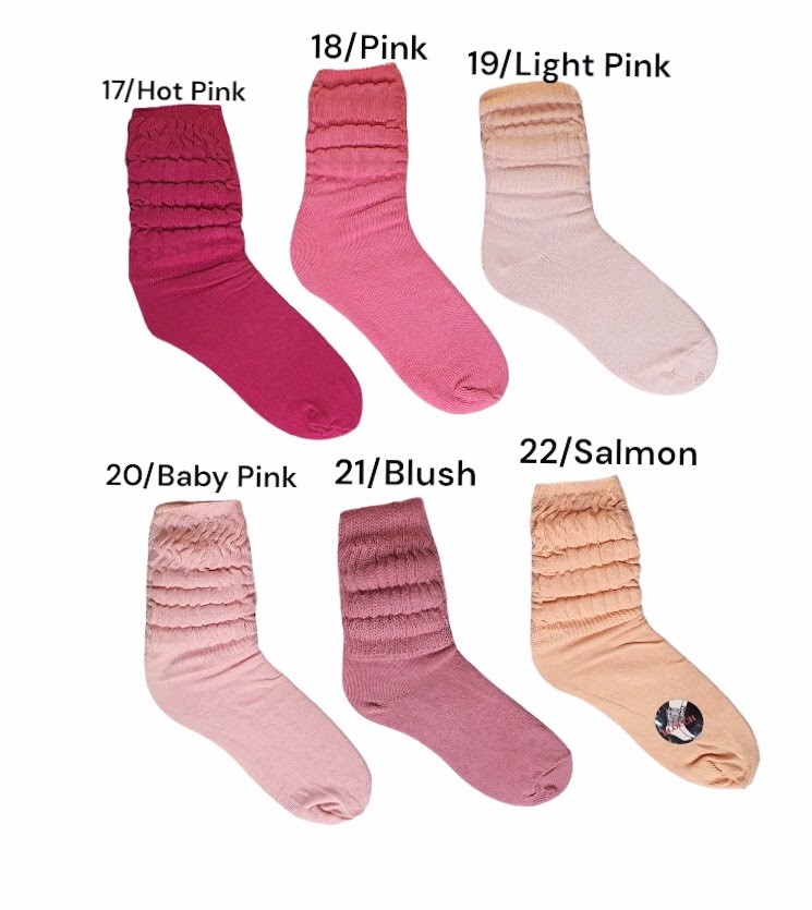 Slouch Socks Womans 9-11 Athletic Casual Scrunch 40 Colors USA NOS