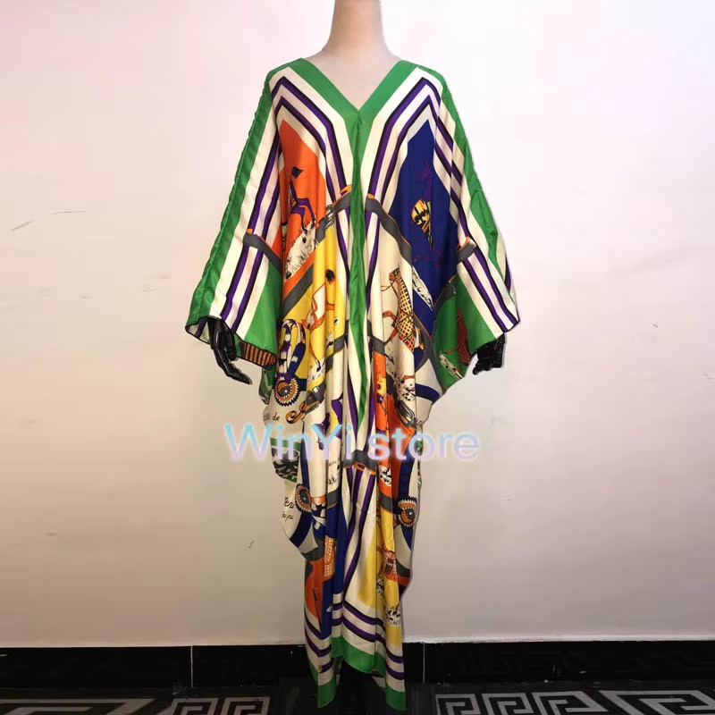 Middle East Kuwait Fashion Women Prom Sexy Boho Casual Stwill Floral Evening Pa